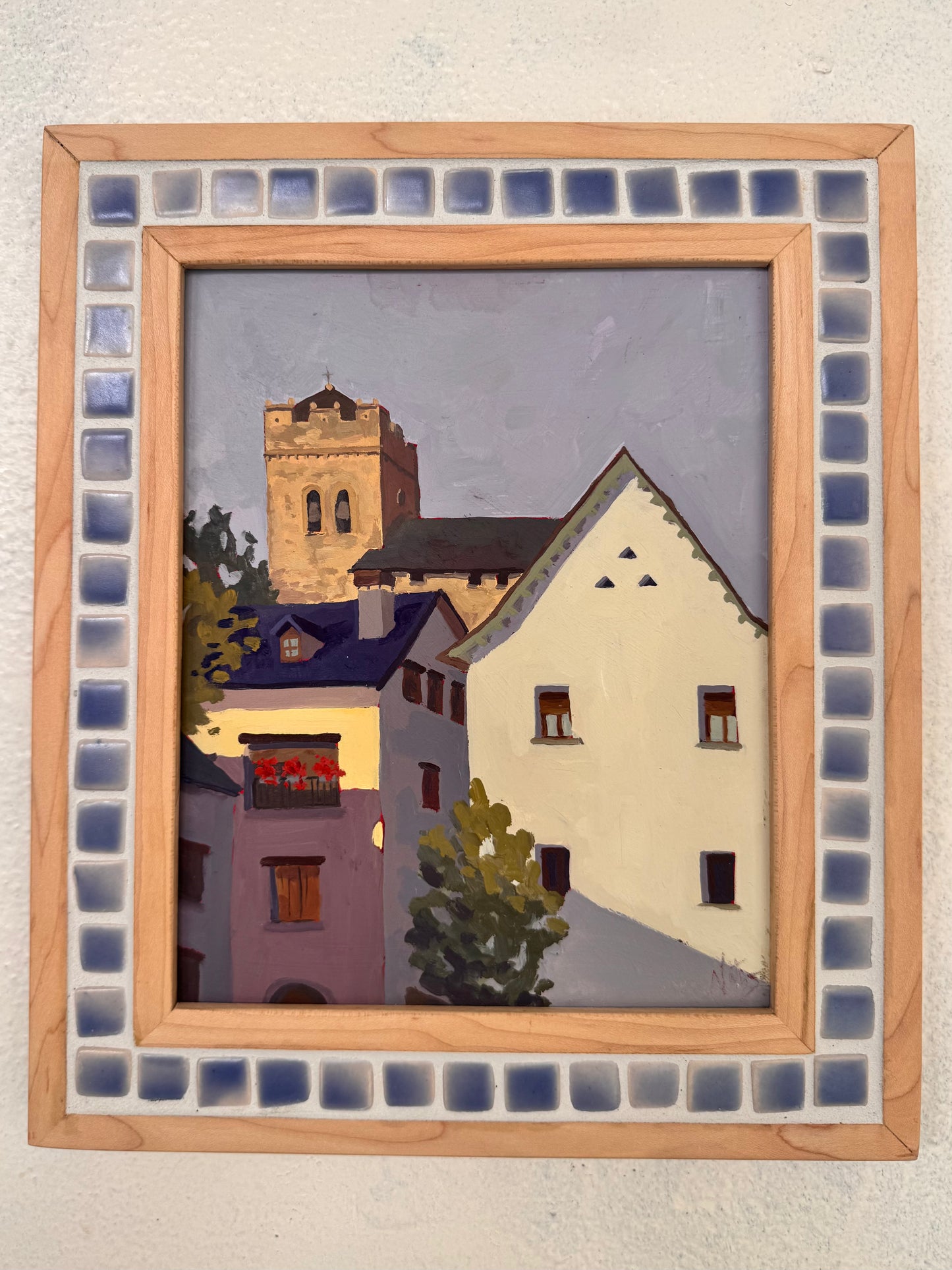"Buildings of Broto" ✦ Original Plein Air Oil Painting in Handmade Maple Frame ✦ Spain Plein Air Collection