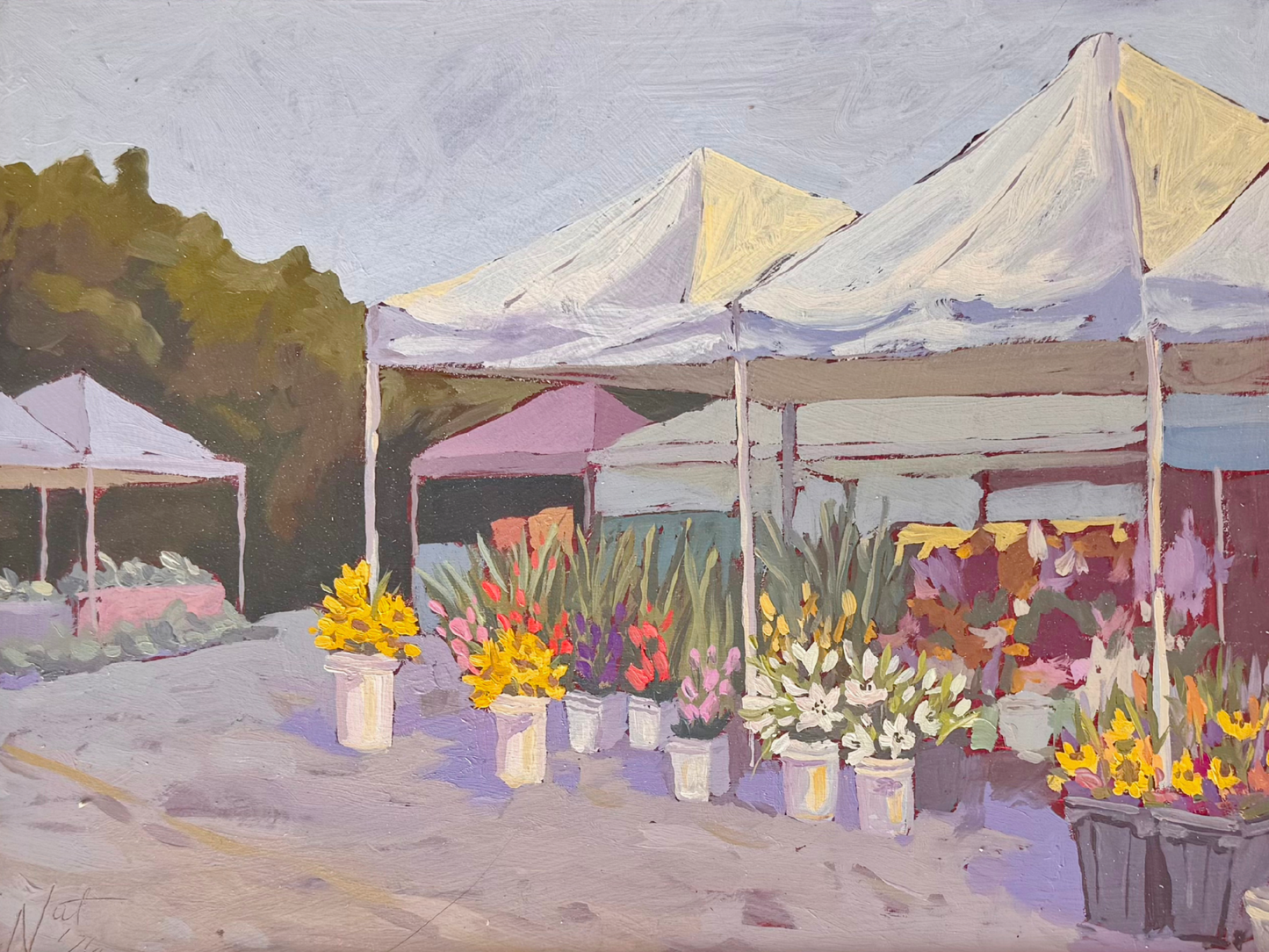 "Lilies, Gladiolus, and Sunflowers" Print