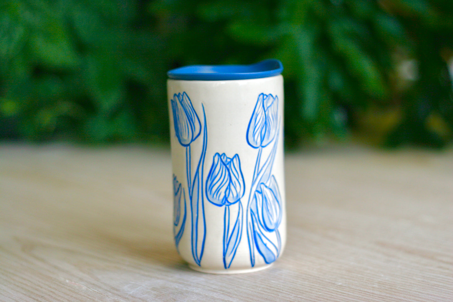 Blue Tulip Travel Mug | Blue Lid