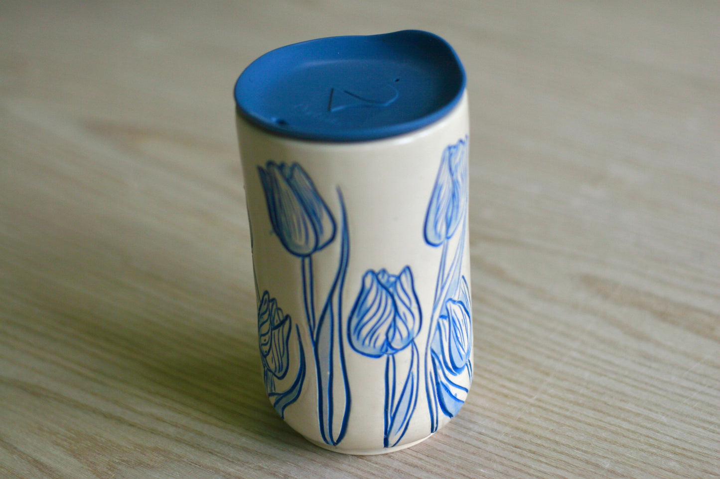 Blue Tulip Travel Mug | Blue Lid