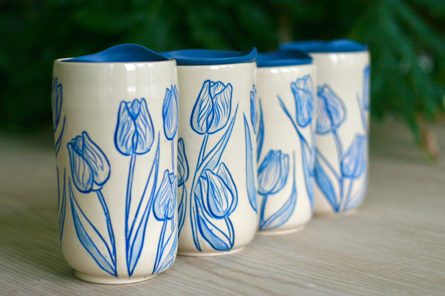 Blue Tulip Travel Mug | Blue Lid