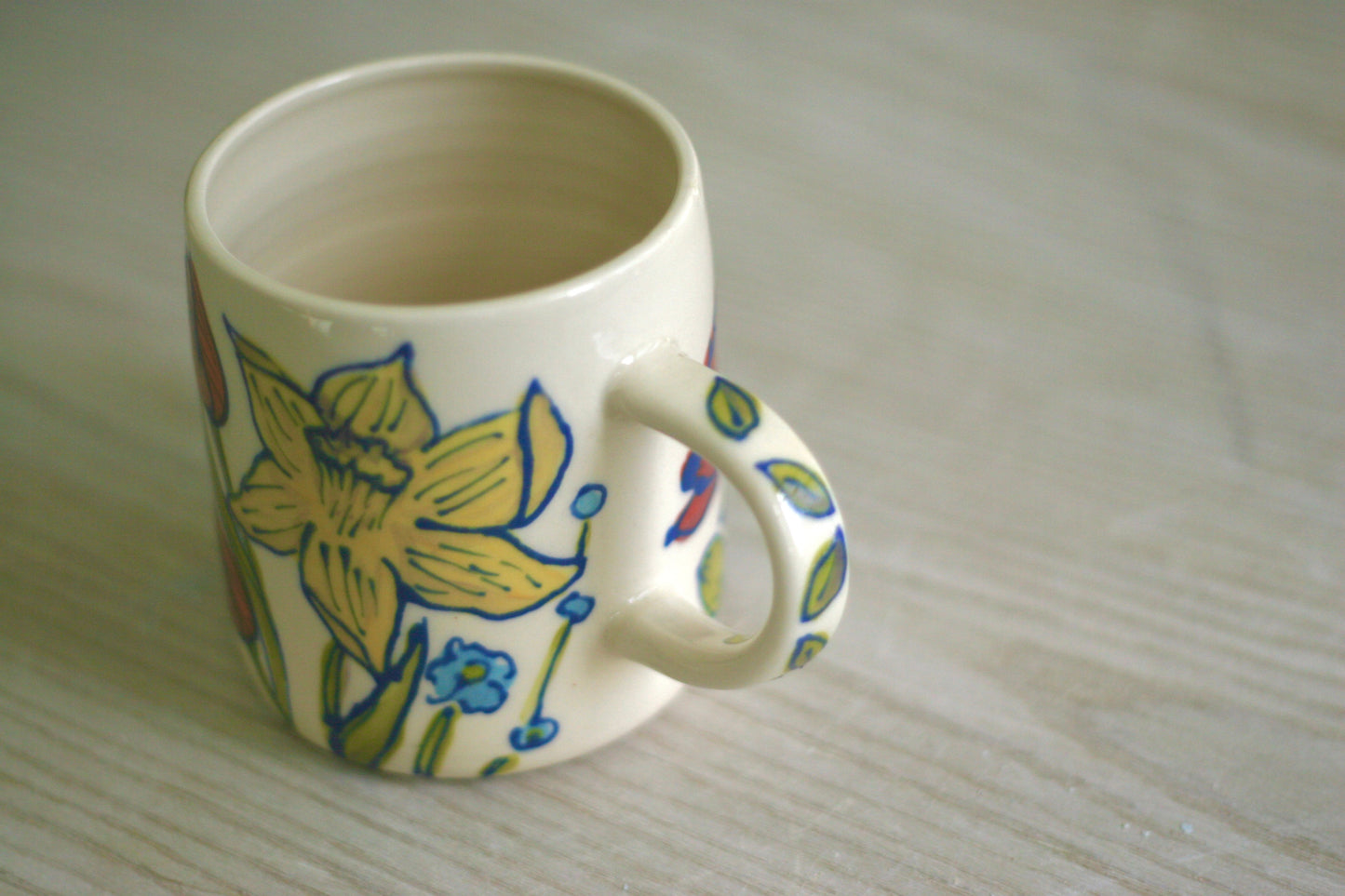 Seconds Delft Garden Mug w/ leaves on Handle **Discounted**