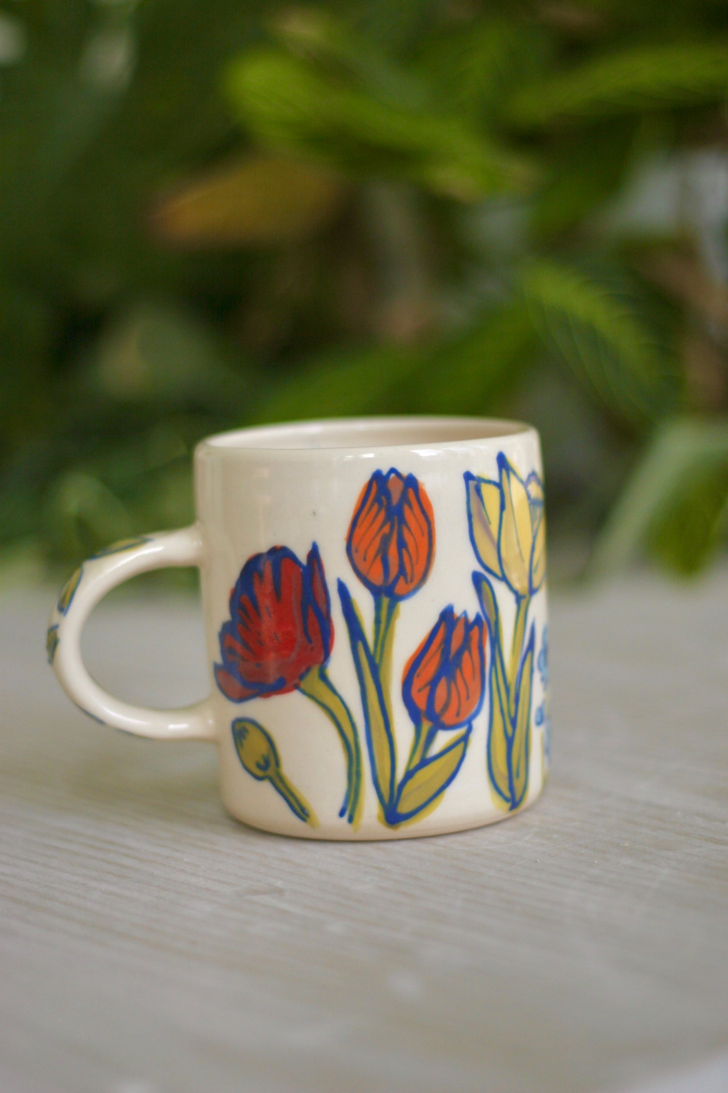 Seconds Delft Garden Mug w/ leaves on Handle **Discounted**