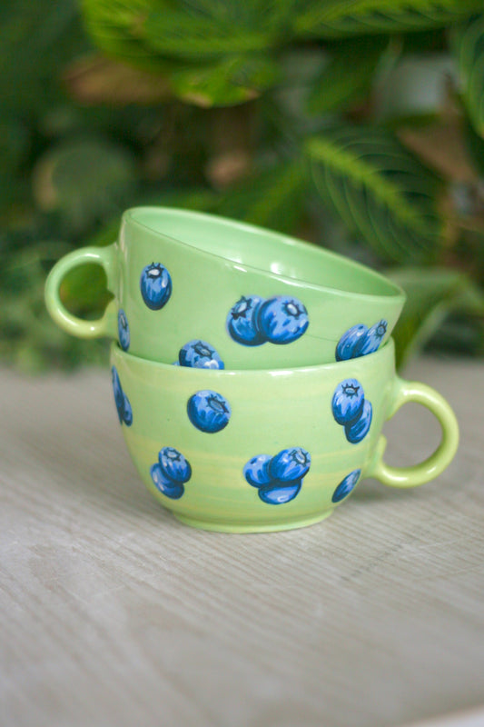 Blueberry Cappuccino Mug Chartreuse