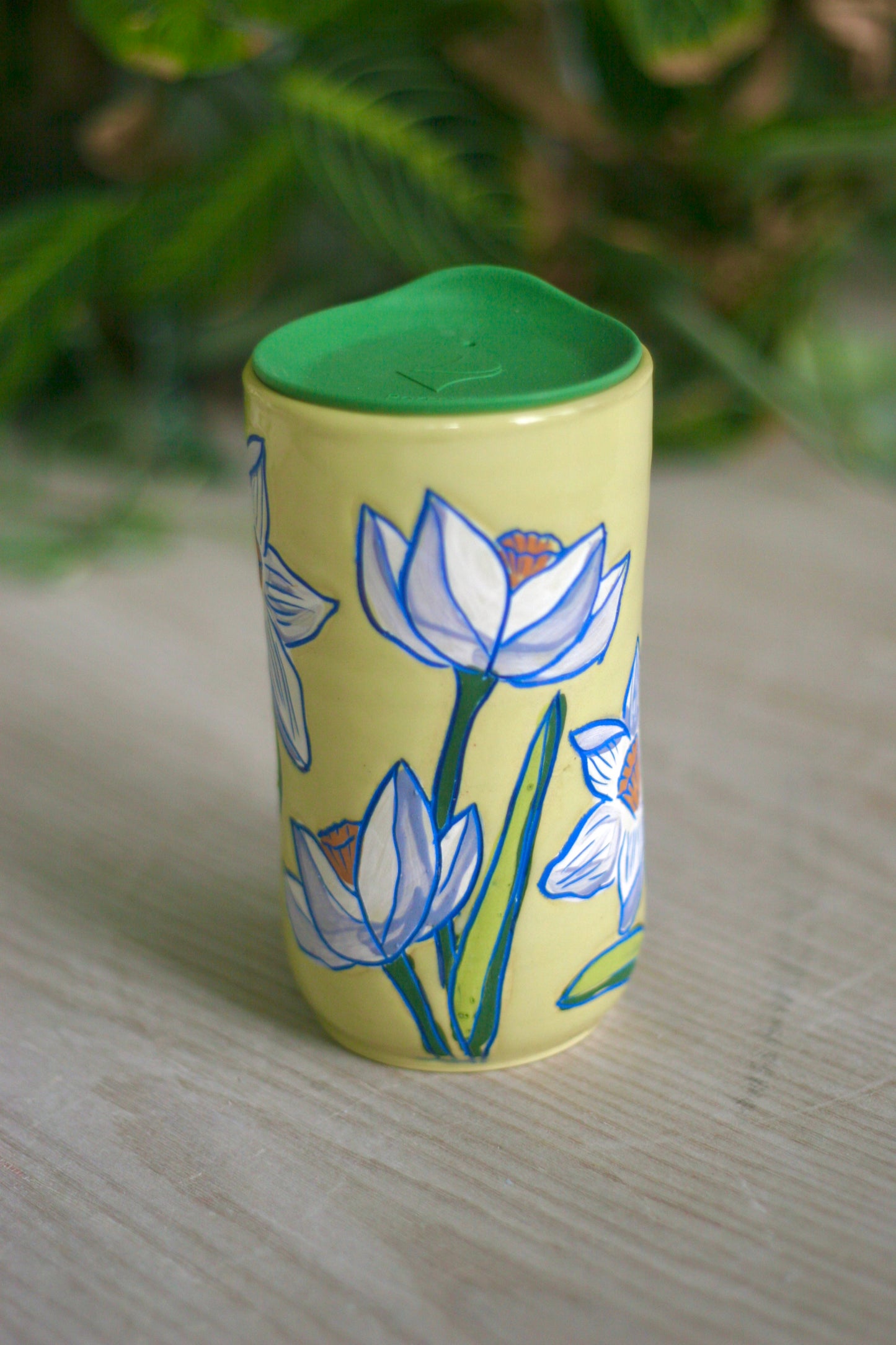 Chartreuse Daffodil Travel Mug | Green Lid