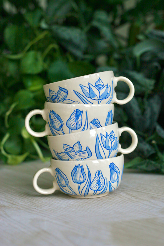 Blue Daffodil Cappuccino Mug