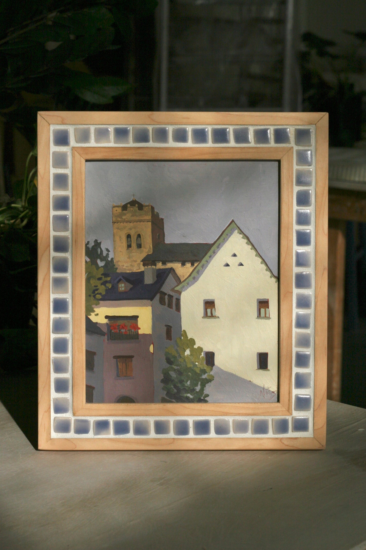 "Buildings of Broto" ✦  Original Plein Air Oil Painting in Handmade Maple Frame ✦ Spain Plein Air Collection