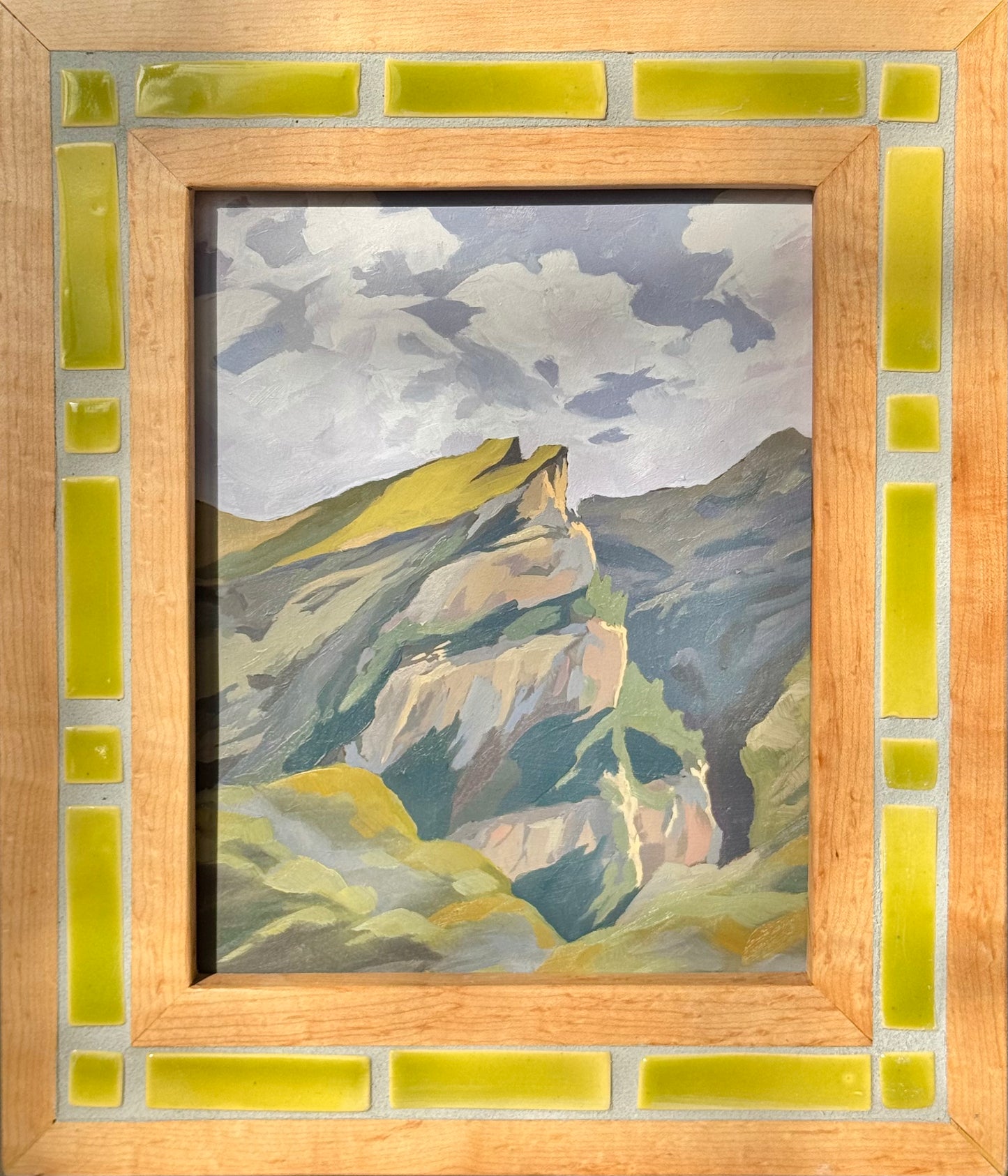 "Pico de Mondoto" ✦  Original Plein Air Oil Painting in Handmade Maple Frame ✦ Spain Plein Air Collection