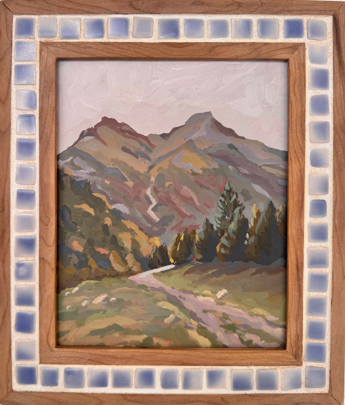 "Rainy Day in the Pyrenees" ✦  Original Plein Air Oil Painting in Handmade Cherry Frame ✦ Spain Plein Air Collection