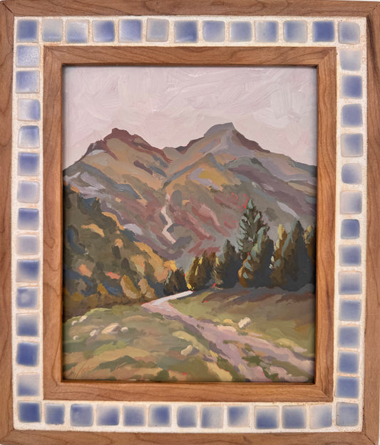 "Rainy Day in the Pyrenees" ✦  Original Plein Air Oil Painting in Handmade Cherry Frame ✦ Spain Plein Air Collection