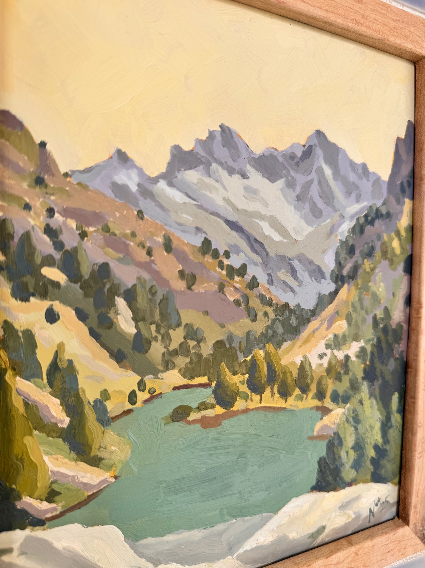 "Beribessi" ✦  Original Plein Air Oil Painting in Handmade Maple Frame ✦ Spain Plein Air Collection