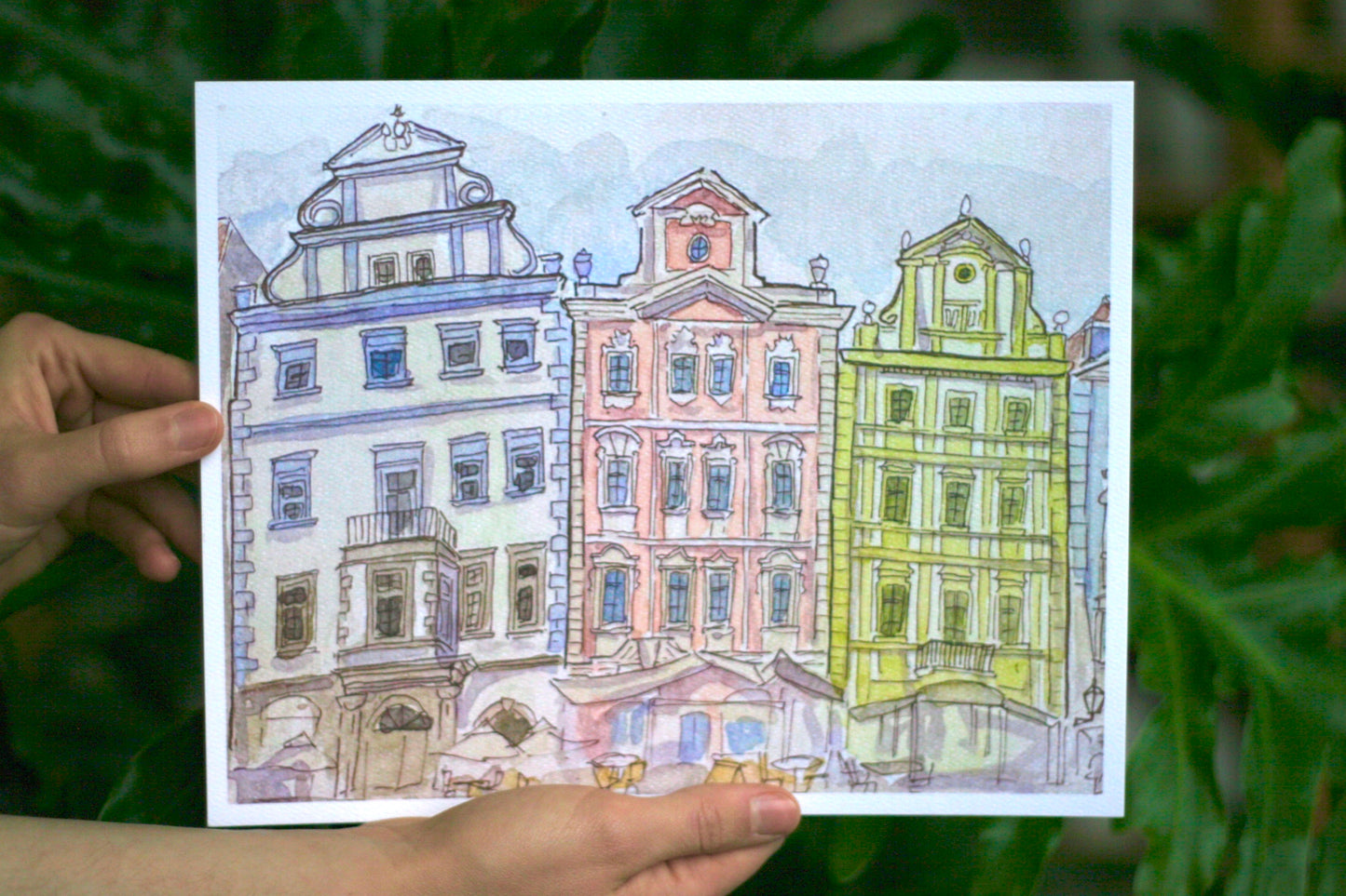 Prague Watercolor Plein Air Print