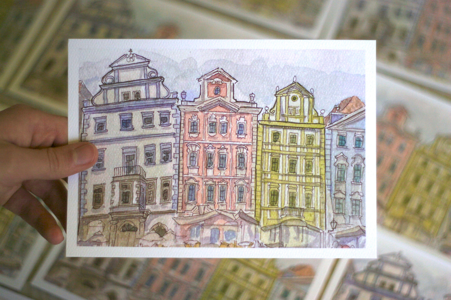 Prague Watercolor Plein Air Print